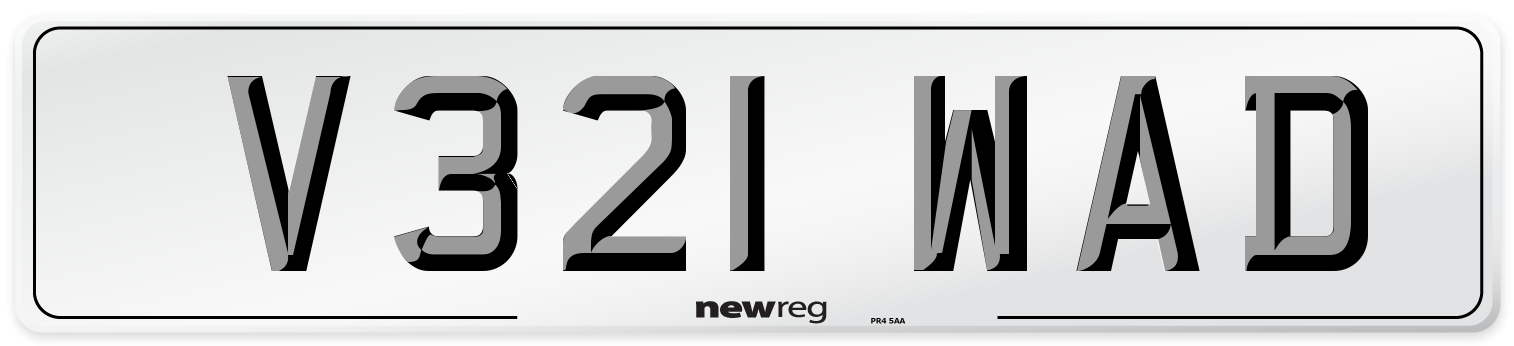 V321 WAD Number Plate from New Reg